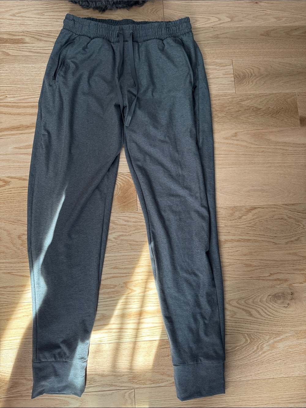 Men's Dark Grey Performance Joggers with Drawstring Waist